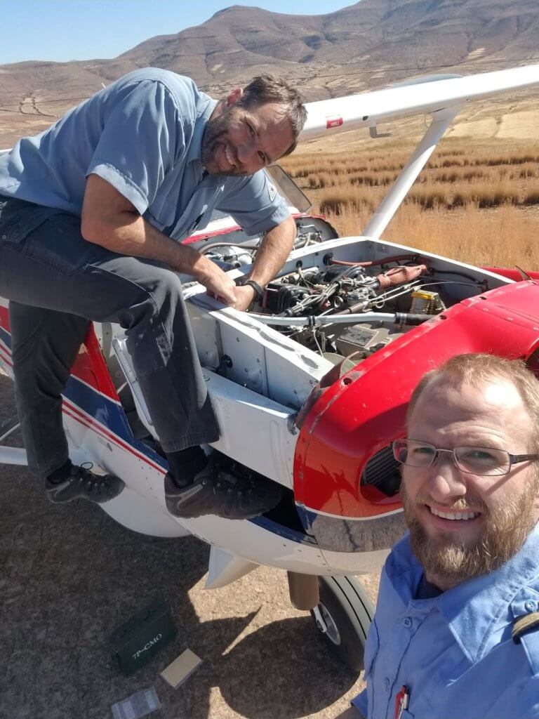 MAF Lesotho charity pilots fix airplane